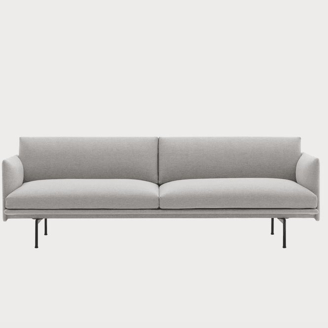 Hovedbilde Muuto Outline Sofa  3-seter - Clay 12 / Sorte ...