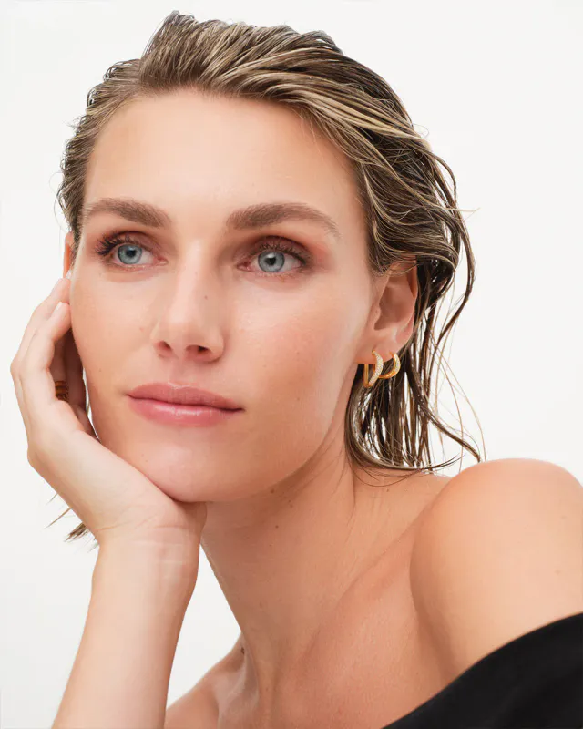Philippa Studios - Wave Pave Hoops Large Gull
