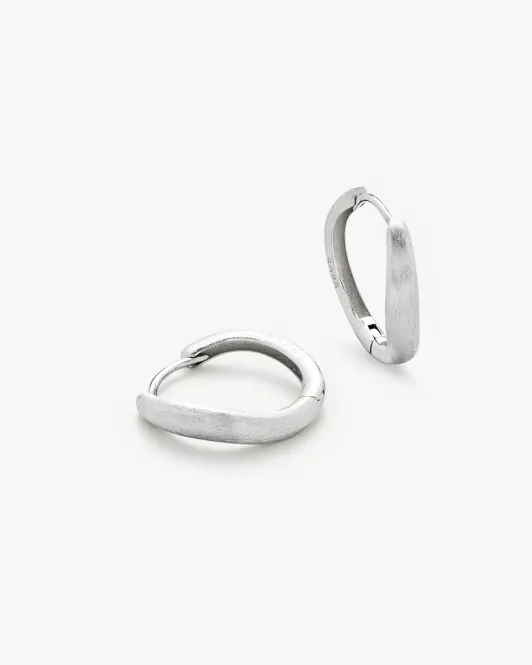 Hovedbilde Philippa Studios - Wave Satin Hoops Large Sølv