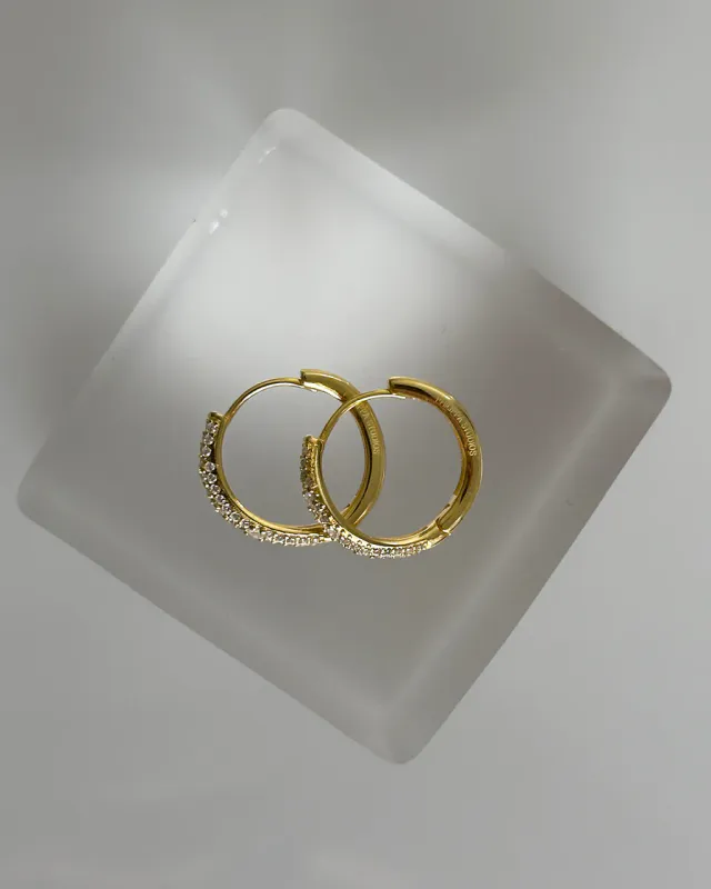 Philippa Studios - Wave Pave Hoops Large Gull