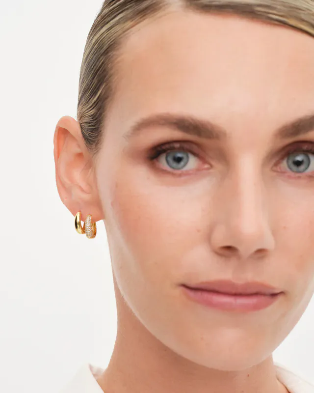Philippa Studios - Dome Pave Hoops Medium Gull
