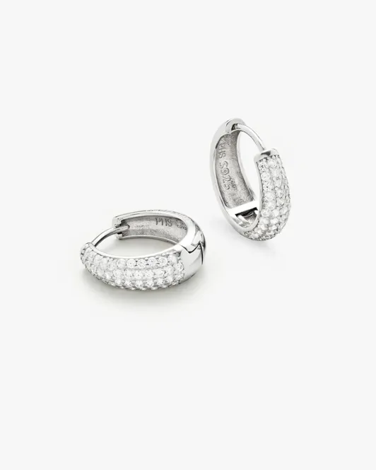 Hovedbilde Philippa Studios - Dome Pave Hoops Medium Sølv