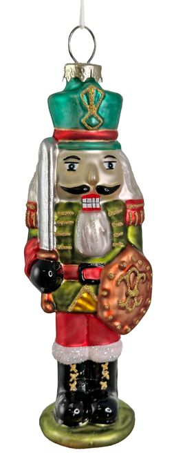 Hovedbilde Shishi Glass nøtteknekker grønn-rød 12cm