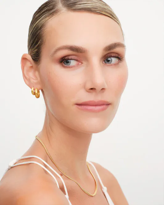 Hovedbilde Philippa Studios - Dome Satin Hoops Large Gull